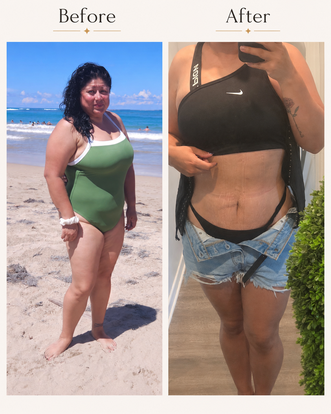 Client transformation before and after